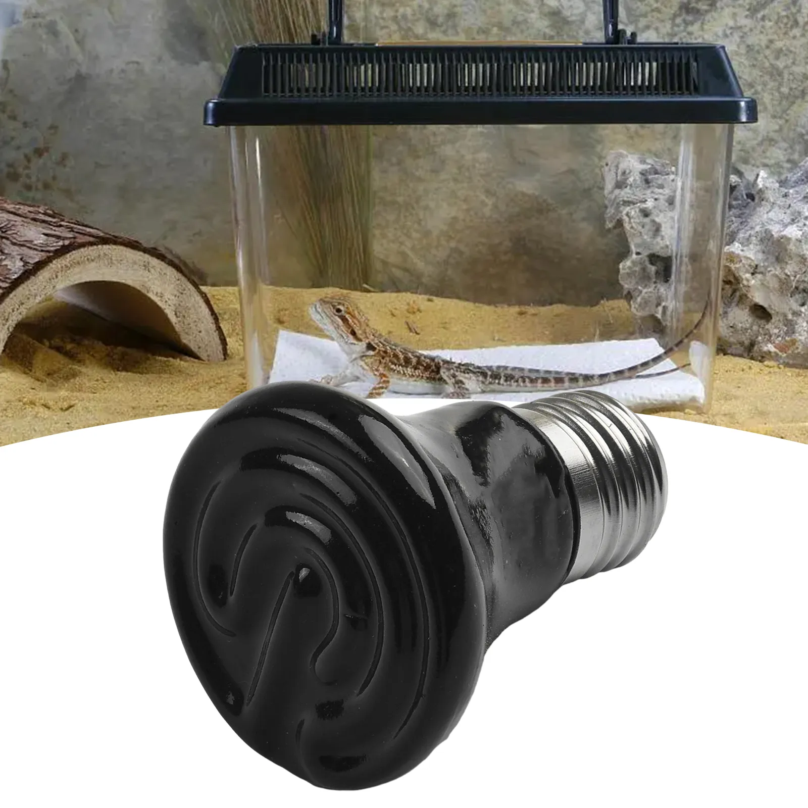 25W-75W Reptile Ceramic Heat Emitter Brooder Light Bulb 220V Black ...