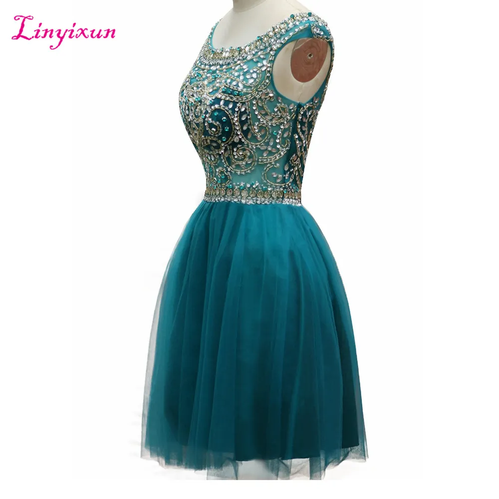 Homecoming Dresses Scoop Neck Sleeveless A-Line Mini Dress with Crystal  Beading Above Knee Length from Dhgate Homecoming Dresses - price 187.47