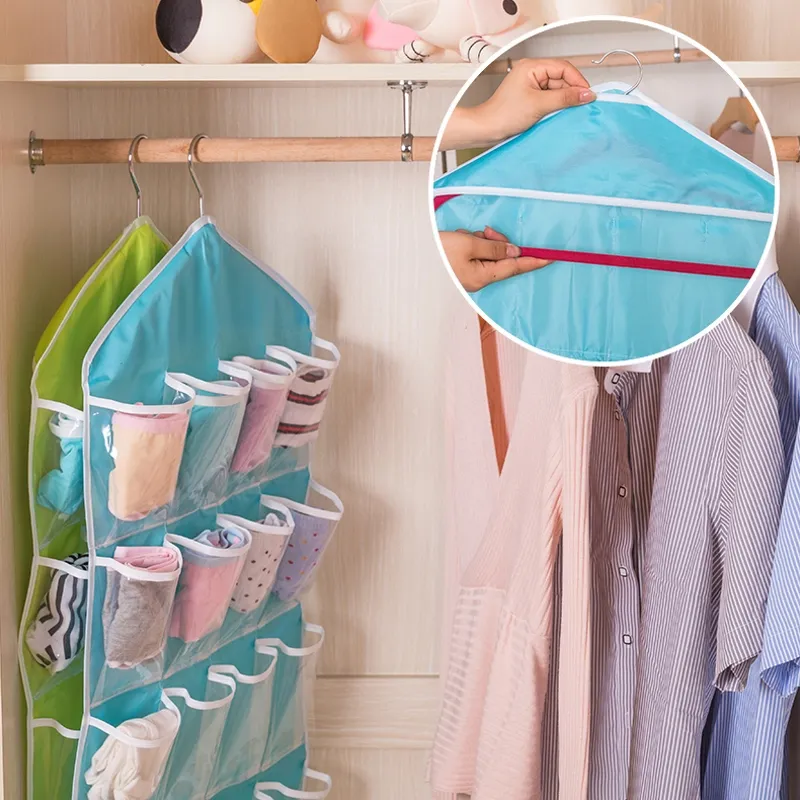 16 Pockets Baby Shoes Storage Bag Door Hanging Closet Organizer