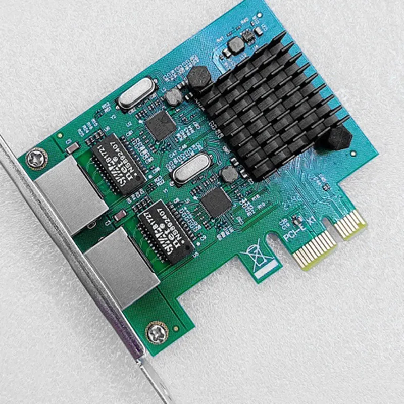 PCI-E Dual-Port Gigabit Network Card Realtek RTL8111F Chip Drive-Free Computer Server Convergence Network Wake-Up