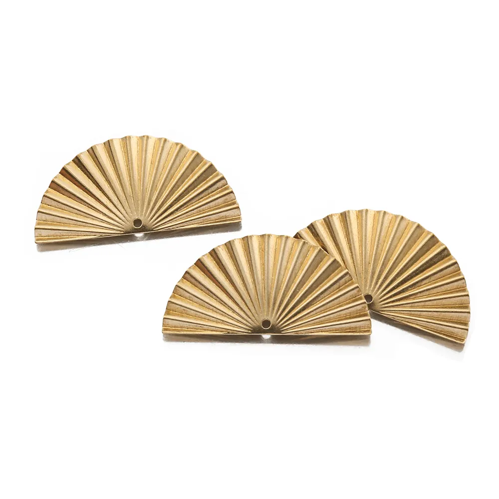 Bulk Charms For Jewelry Making: Raw Brass Semicircle Pendants Half