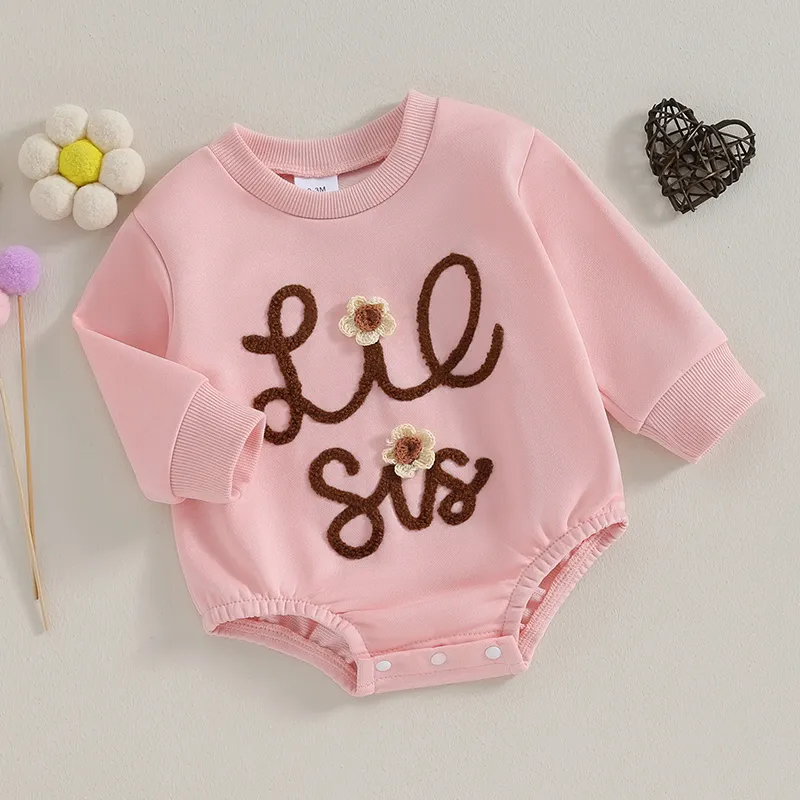 Spring Arrival Baby Girls Long Sleeves Striped Solid Color Bodysuit