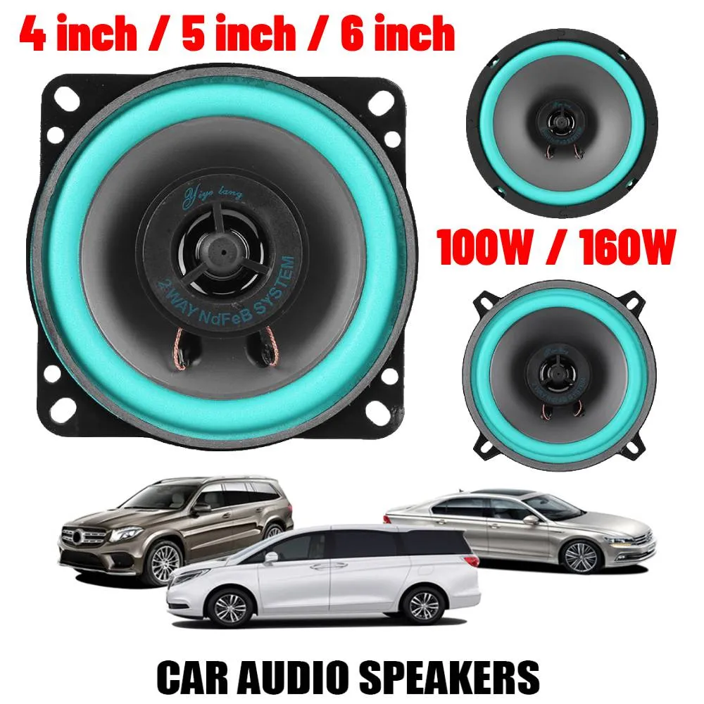4-6 92dB Car Audio Stereo Speakers - Universal 100W/160W Coaxial Door ...