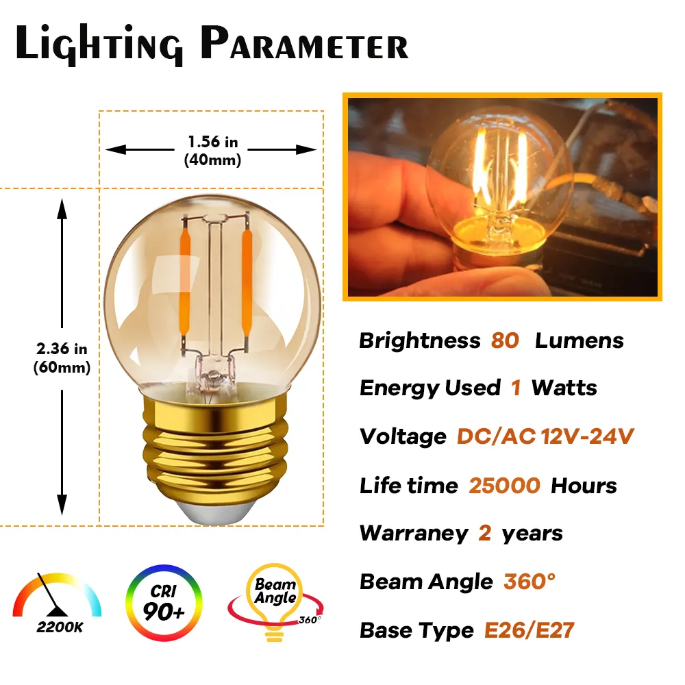 thumbnail image 2 of 10W Dimmable LED Bulb – DC 12V-24V, Warm White 4000k, E26/E27 Medium Base 2 of 6