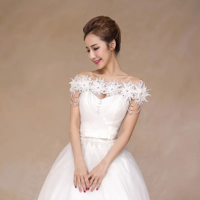 Lace wedding jacket off shoulder hot sale