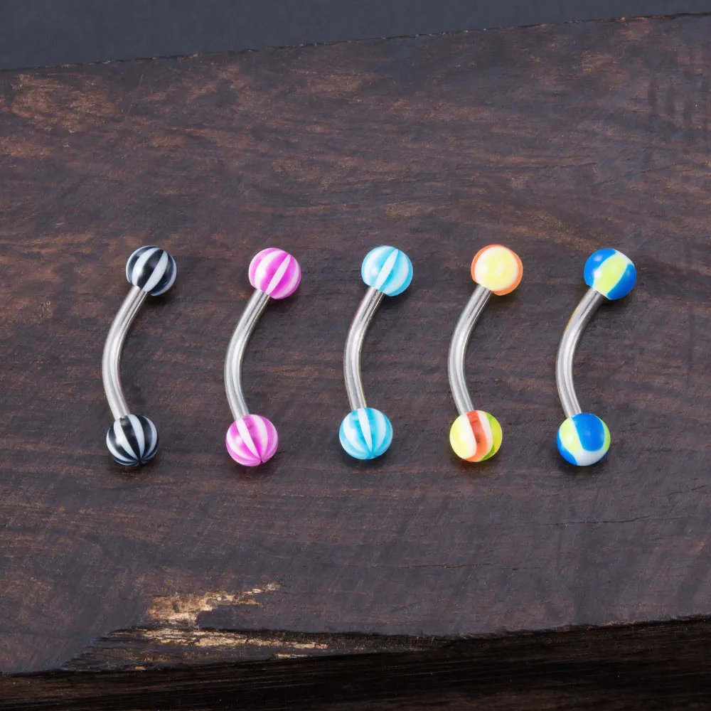 Curved Barbell Plastic Daith Jewelry Curved Barbell Surgical Steel