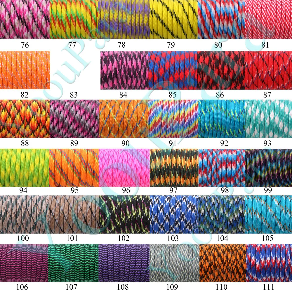 100FT Type III Dark Green Paracord 550 Parachute Cord 7 Strand Made In USA