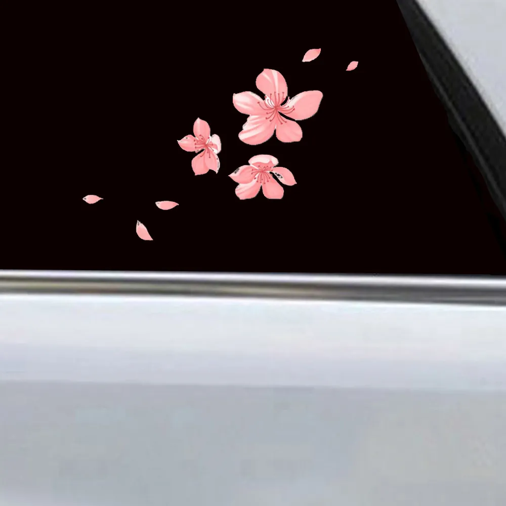 Wanmu Cherry Blossom Car Sticker Decal, Auto Bumper Decals, Women  Automobile Stickers, Scratch Cover Pink Flower