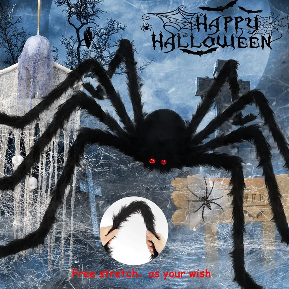 LED Light Effect Spider Plush Ornaments Glowing Halloween Decoration 6  Sizes 12 60 Inches For Festival \u0026 Haunted Party From Ddmyapr, $22.74 |  DHgate.Com, image size:1001x1001
