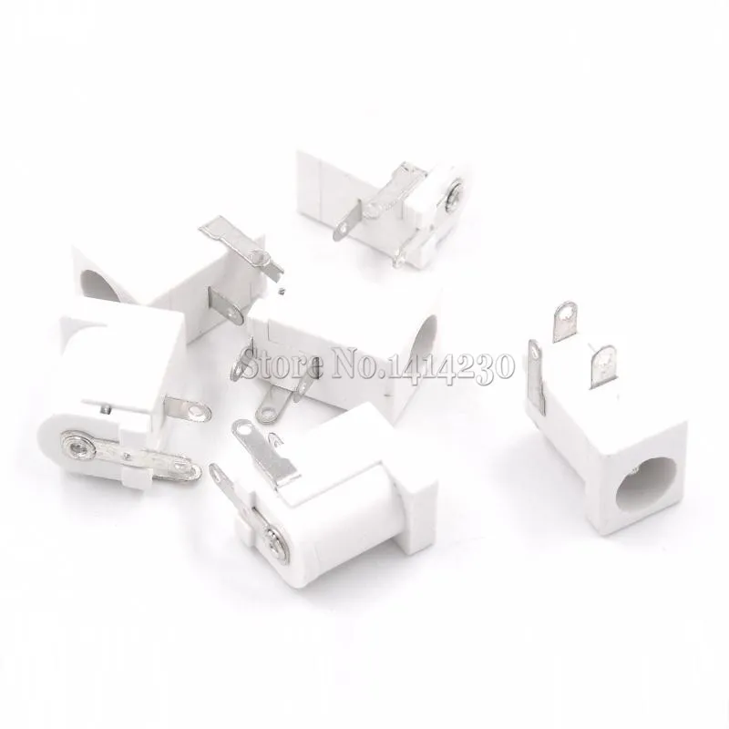 Produktbild von 10 Stück DC-005 Hohlstecker Buchse 5,5 X 2,1 Mm – Schwarzer DC-Netzteilanschluss, Lötversion, Rundnadel