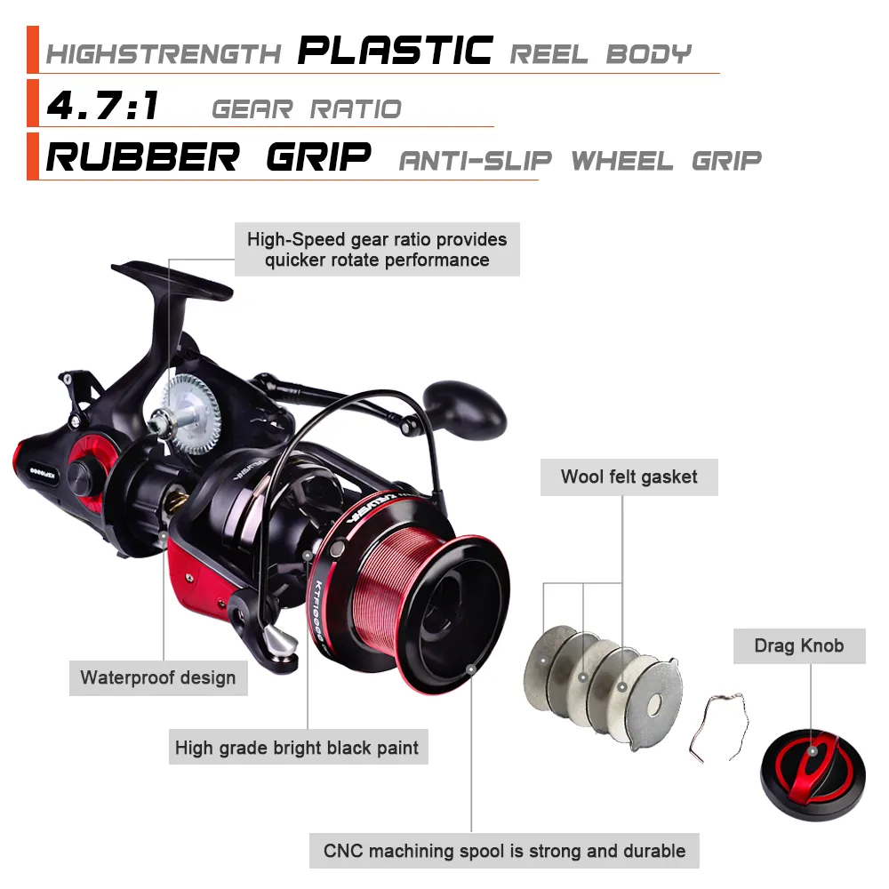 Spinning Reel 4.7:1 Gear Ratio 15-21KG Max Drag Saltwater Fishing Reel for  Bass Pike 7000-10000 Series from Dhgate Spinning Reels - price 96.64