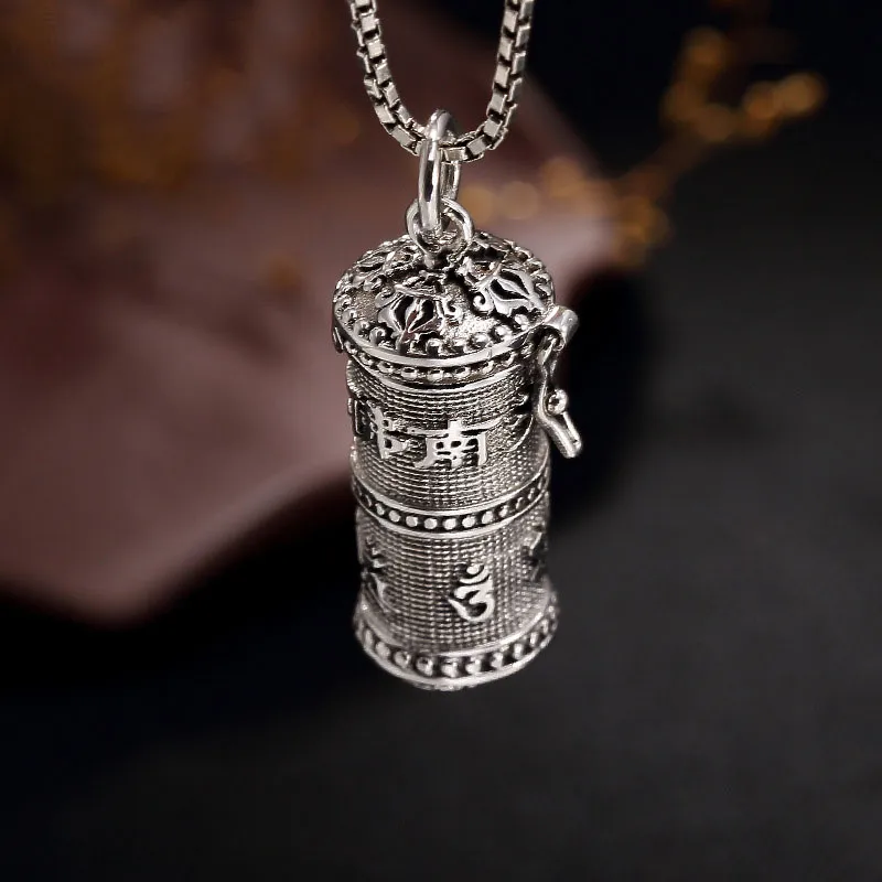 S925 Silver Buddhist Amulets Gawu Pendant Necklace for Men