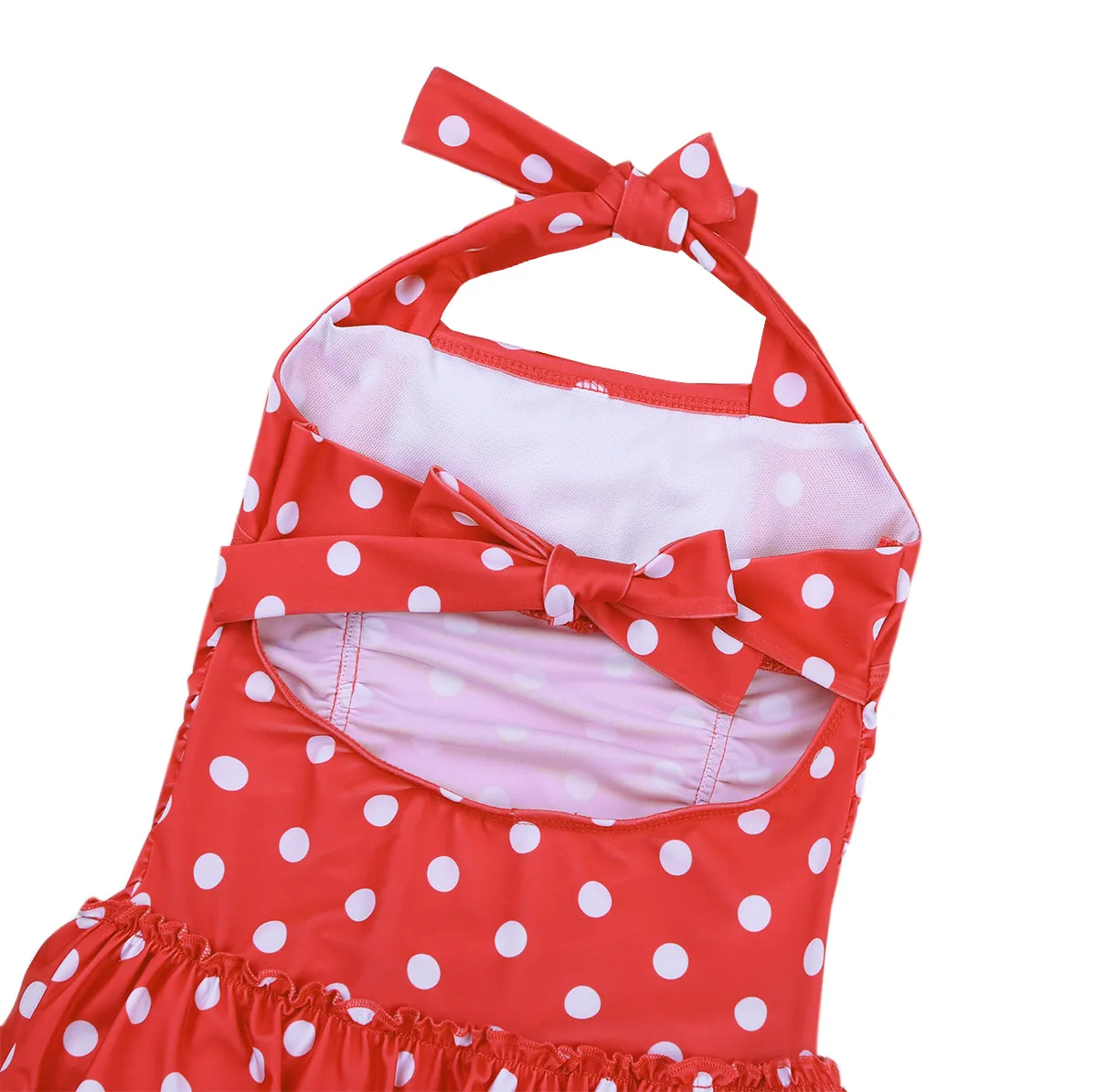 RIU Peach polka dots swimwear タグ付き新品未使用 Red With White Polka Dots Drawstring Side Women's One-Piece