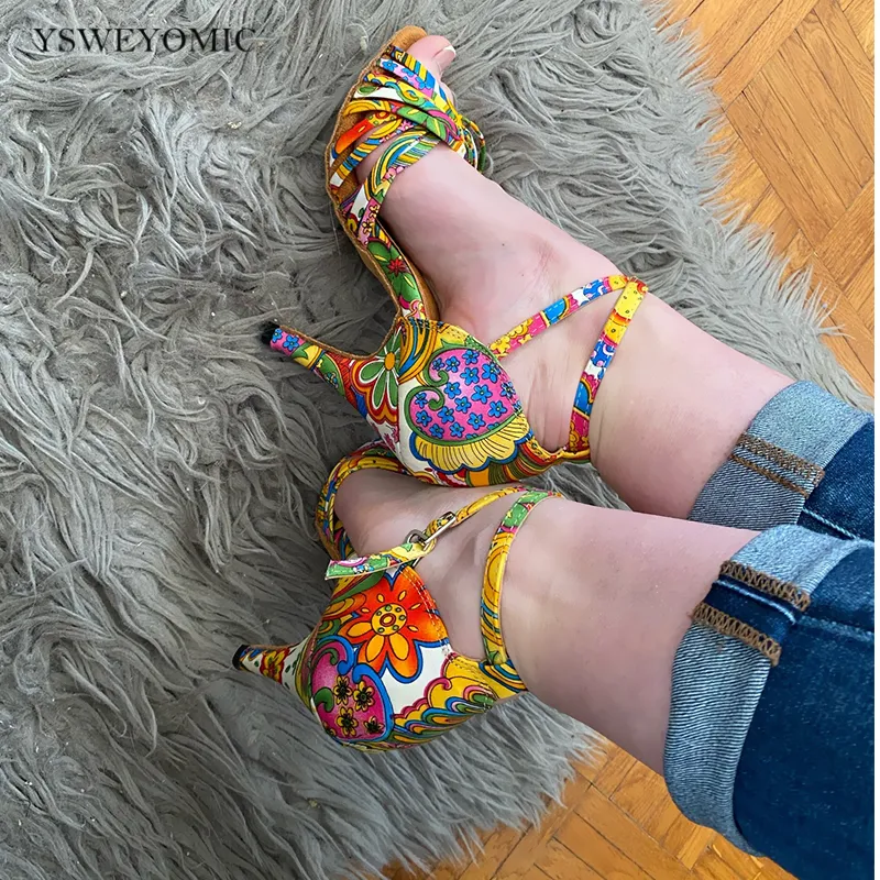 Flexible Colorful Latin Dance Strappy Sandals Heels For Women Soft Sole Indoor Outdoor Perfect For Salsa Dancing From Tbtgol shoes 35.89 DHgate.Com