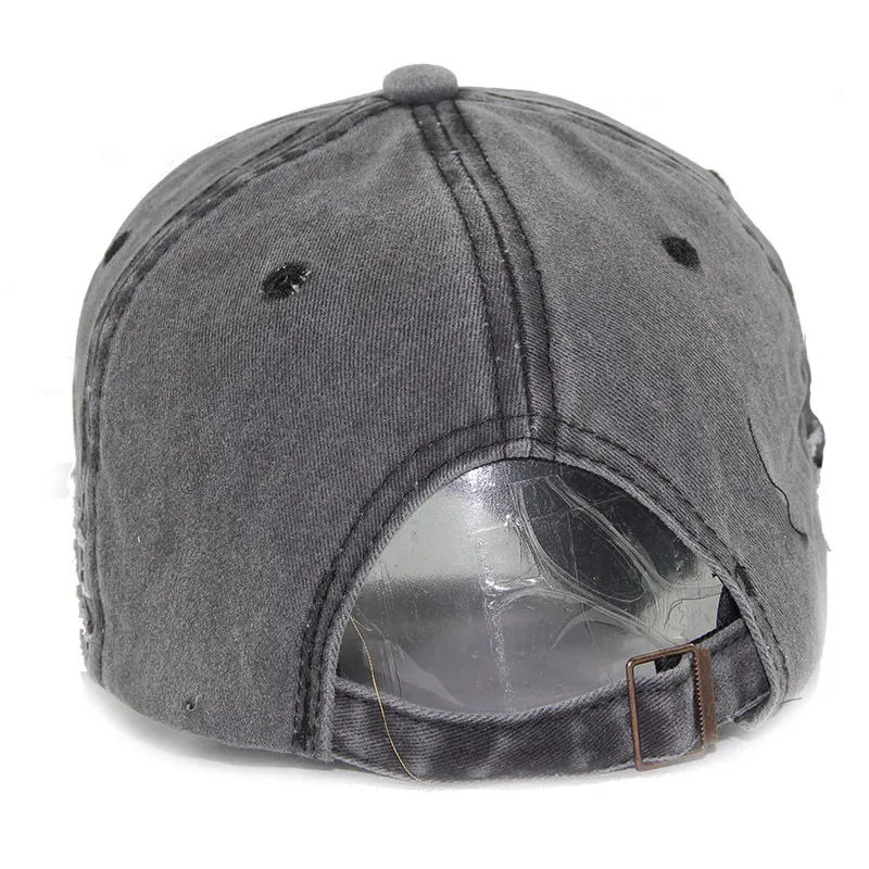 Embroidered Baseball Cap Vintage Washed Snapback Sun Hat For