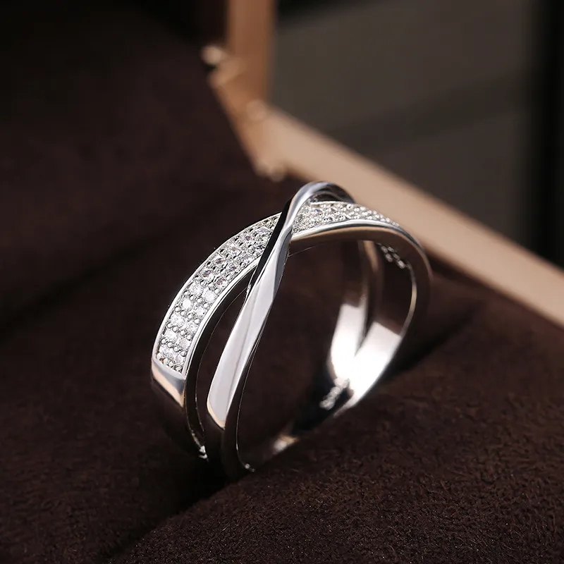 DHgate.com:Two-Tone X-Shape 925 Sterling Silver Ring with DHgate.com:Two-Tone X-Shape 925 Sterling Silver Ring with