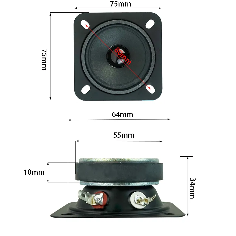 High Pitched 2.75 Tweeter 4 Inch Speakers With 4Ohm Treble Sound