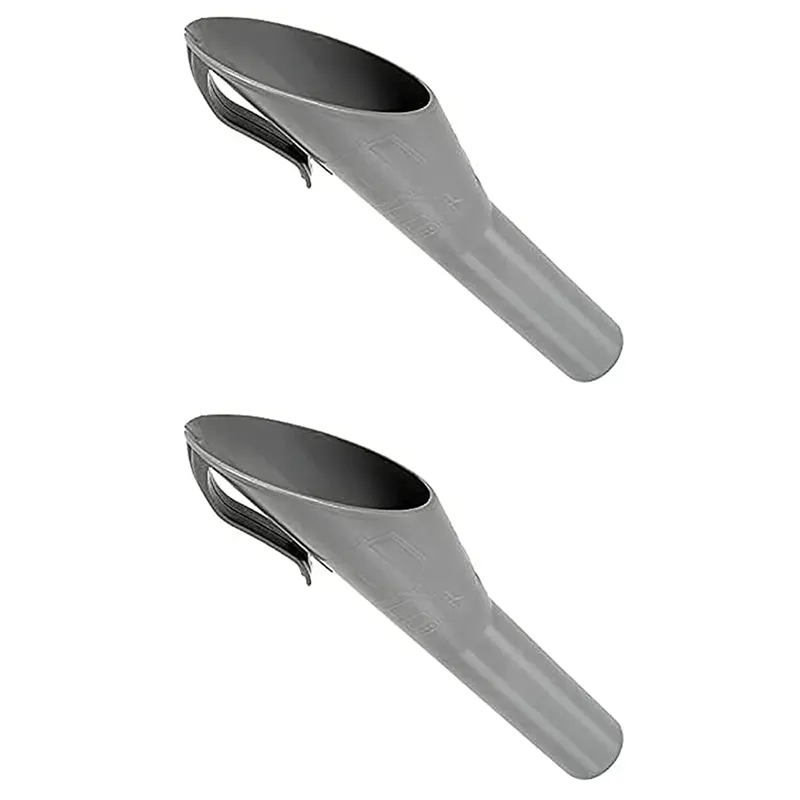 PGKDYC 2Pcs Diesel Funnel With Brush – Capless Plastic Fuel Funnel Set (Grey & White)