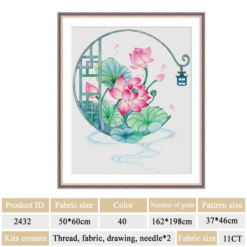 Kit Bordado Punto De Cruz Para Adultos - Bicicleta 40x40cm 11CT - Regalo Relajante Y Decoración DIY