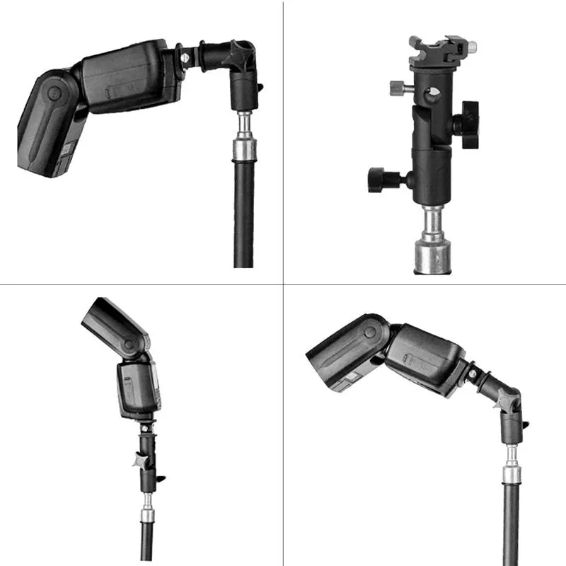 Dual Flash Bracket Hot Shoe Speedlight Stand Umbrella Holder Light Stand Bracket Mount 1 4 To 3 8 - View #6