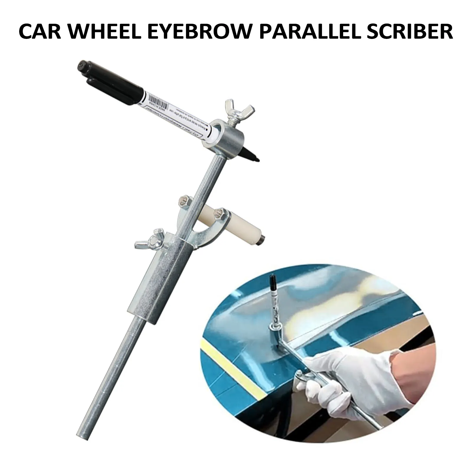 Unbranded Automobile Dent Repair Wheel Arch Car Marking Tools Car Wheel Eyebrow Parallel Scribers Adjustable Iron Sheets Scribers Tool