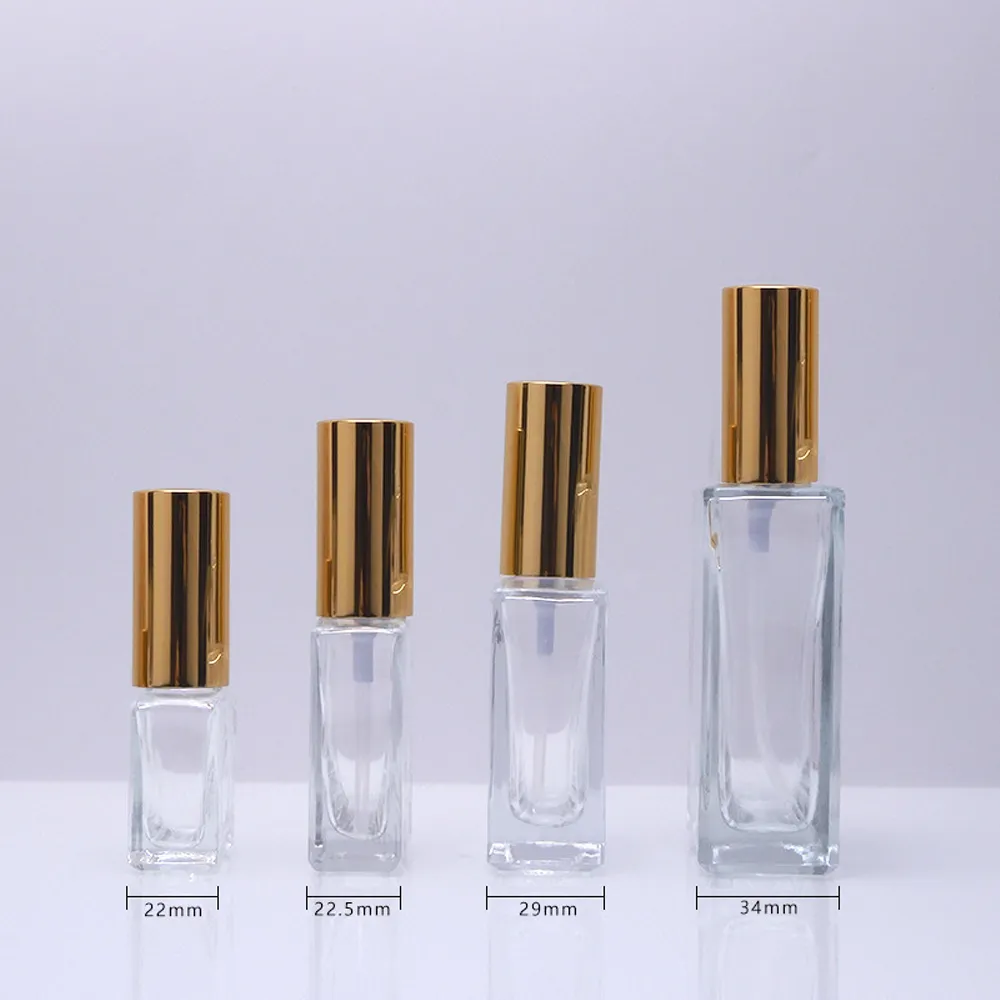 ミニ香水スプレーボトル：四角いガラスアトマイザー 30ml、50ml
