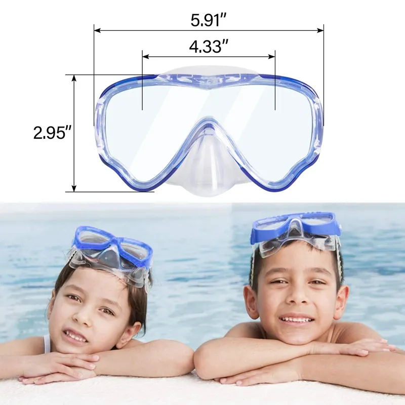 Swim Mask Snorkel Set Anti-Fog Diving Goggles with Nose Cover
