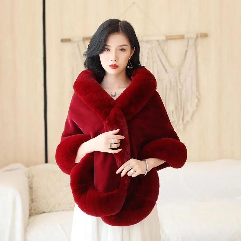 Burgundy fur shawl outlet