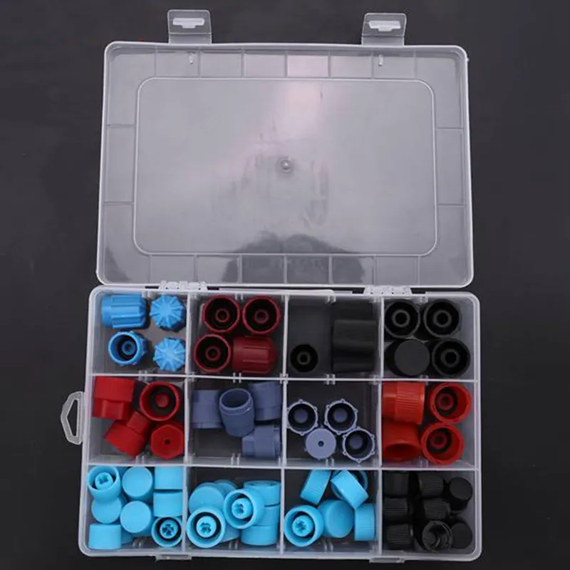 10PCS R134a Cap Air Conditioning Service AC System Charging Port Caps, A/C System Valve Core And Cap Kit, 13mm & 16mm Air Conditioning Cap