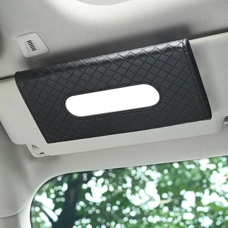 DHgate.com:Waterproof Car Visor Tissue Box PU Leather Hanging Organizer ...