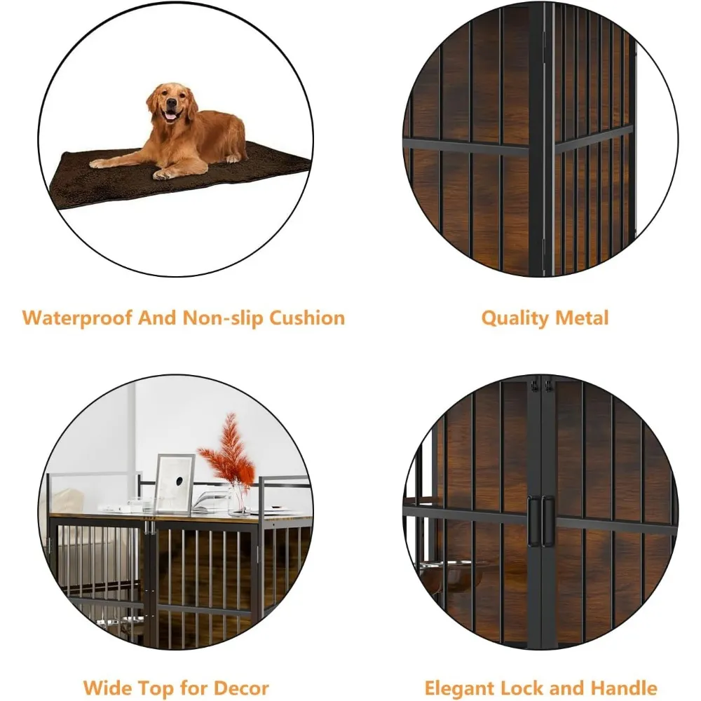 DHgate.com:Cozy Wooden Dog House Crate with Removable Tray