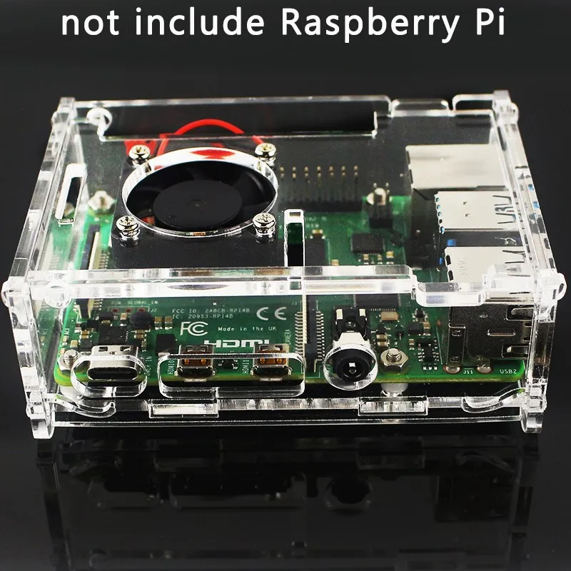 Raspberry Pi 4 Cooling Case With Fan Transparent Acrylic Case For ...