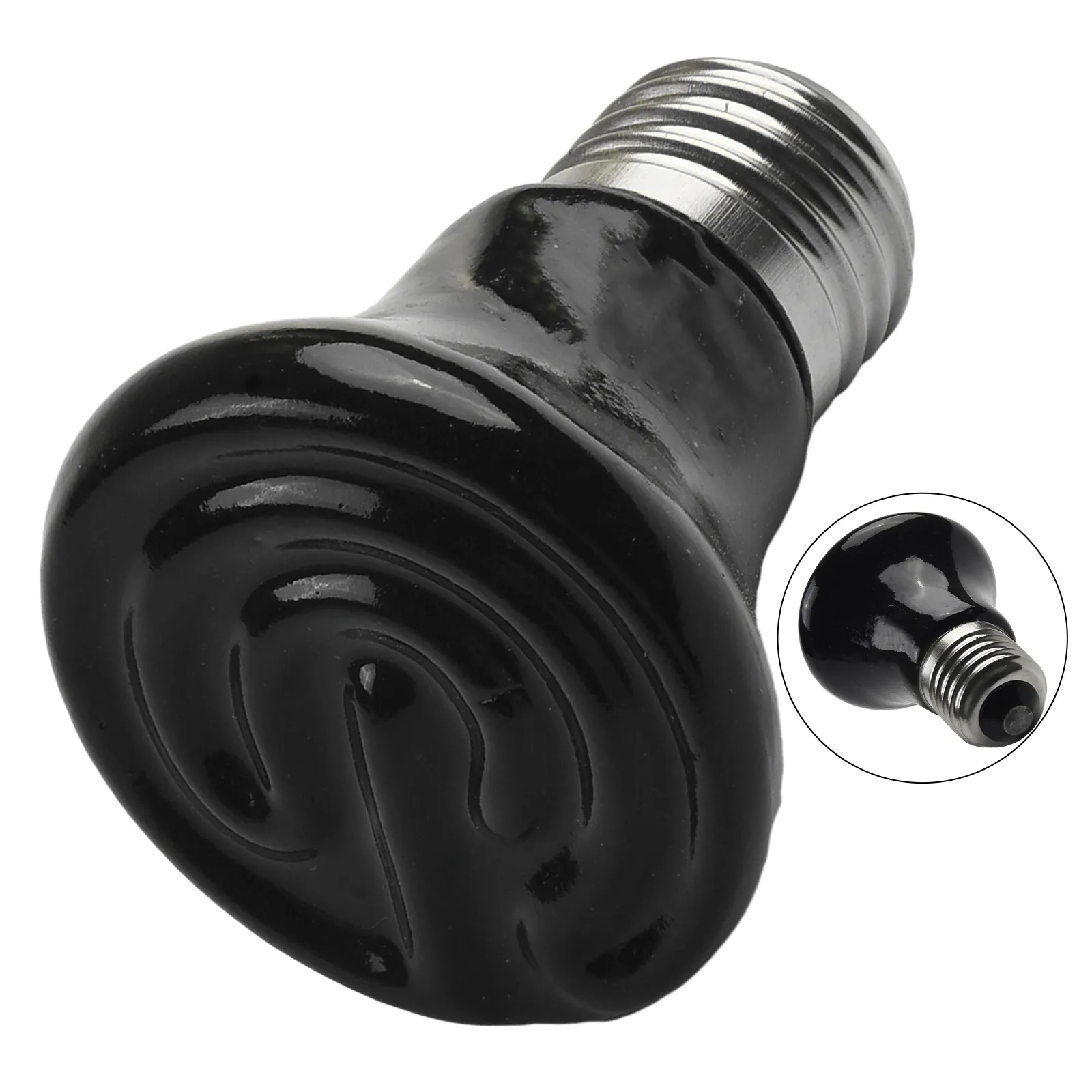 25W-75W Reptile Ceramic Heat Emitter Brooder Light Bulb 220V Black ...