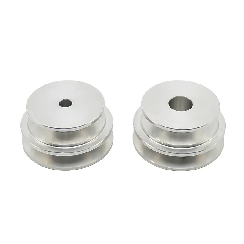 Double Groove V Shape Pulley Wheel Aluminum Alloy 40 50mm Fixed Bore 8 20mm