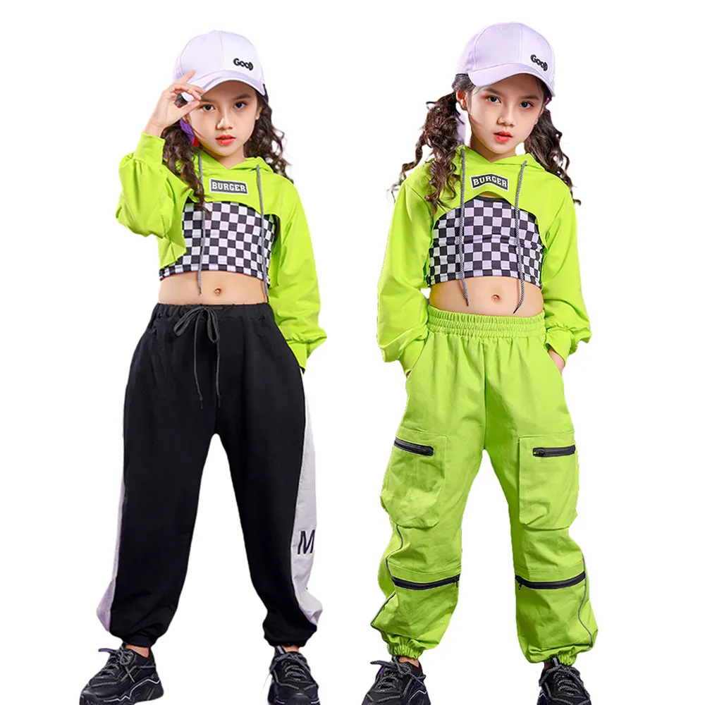 ストリート ダンス 子供 服 ヒップホップ パンツ セット ベスト 男の子 女の子 ステージ カラフル パフォーマンス 長袖