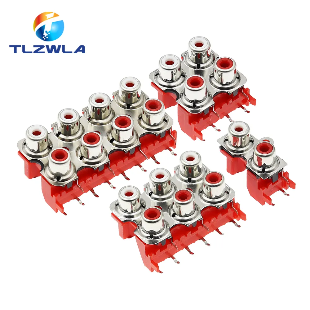 Oiyagai - Lot De 10 Connecteurs RCA Femelle Pour Montage PCB - Double Prise Audio/vidéo - Pour Amplis, Projets DIY