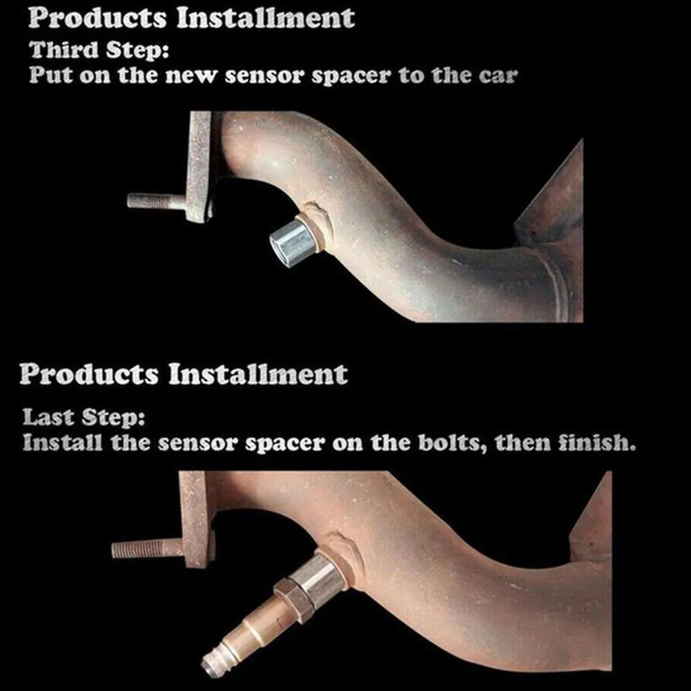 O2 Oxygen Sensor Spacer Adapter: M18x1.5 Mini Catalytic Converter CEL ...