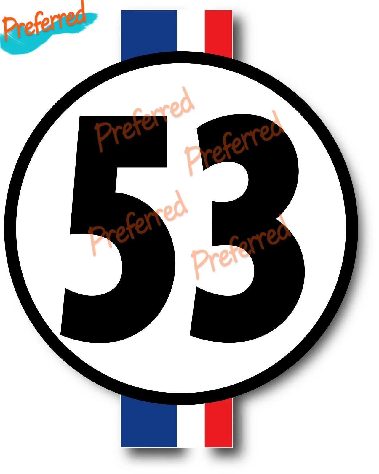 Custom Racing Number 53 Monster Sticker For Car Decorative Number 53 Vehicle Decal, Racing ...