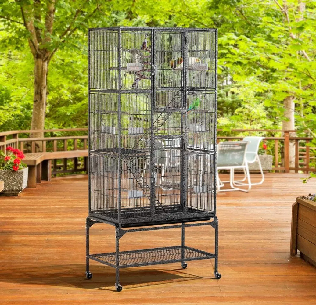 Curated visual reference: Extra Wide Bird Cage Size Reference: 69 Inch Extra Large Metal Bird Cage For Mid Sized
