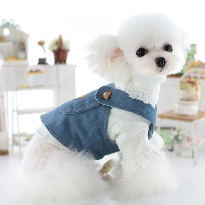 blue dress for baby girl Rainbow Stripe Plush Princess Dog Dress for Small Dogs Girl Winter Pup –  Whiskers Way main image 0