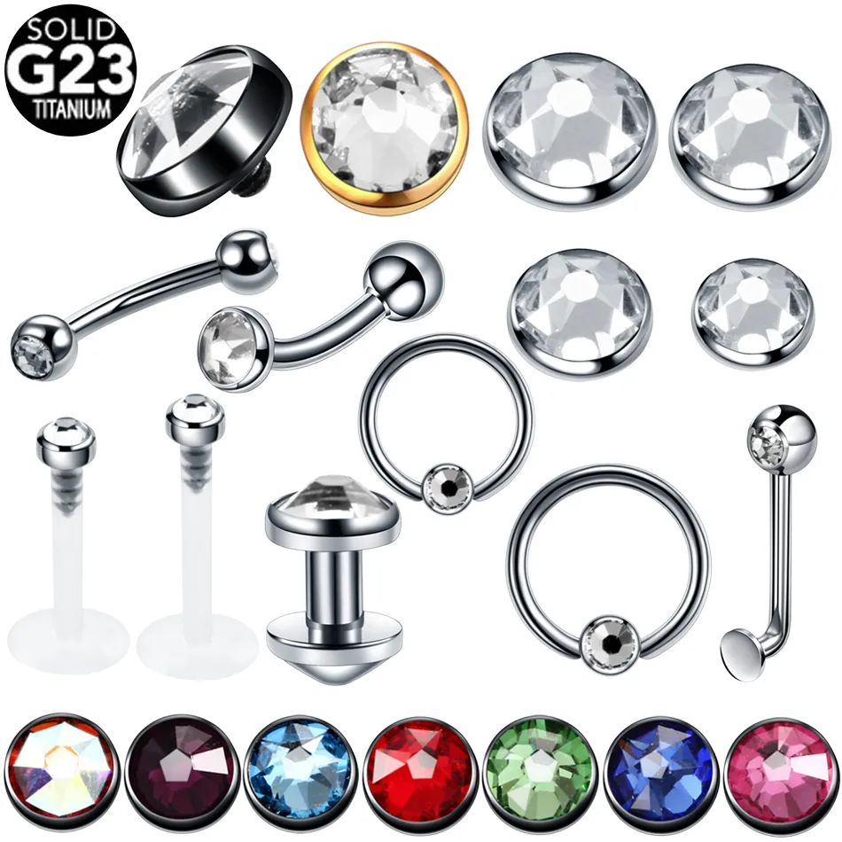Dermal Labret Labret Body Piercing Jewelry: Titanium Gem Dermal Anchor Top For Vagina ...