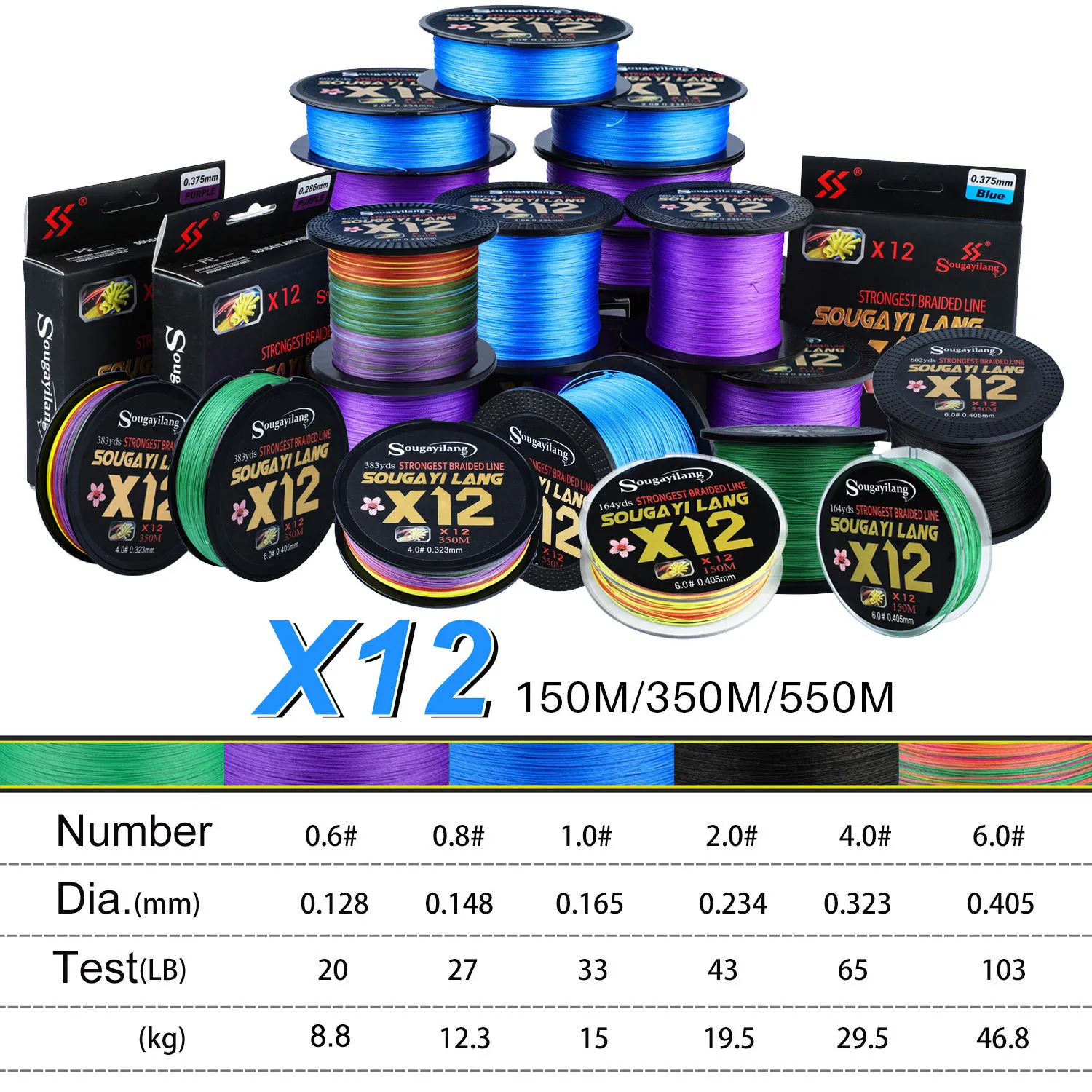 Sougayilang 12Strand/9 Strand/8Strand Fishing Line... From Homepro17, $9.25 | DHgate.Com Sougayilang 12Strand/9 Strand/8Strand Fishing Line... From Homepro17, $9.25 | DHgate.Com