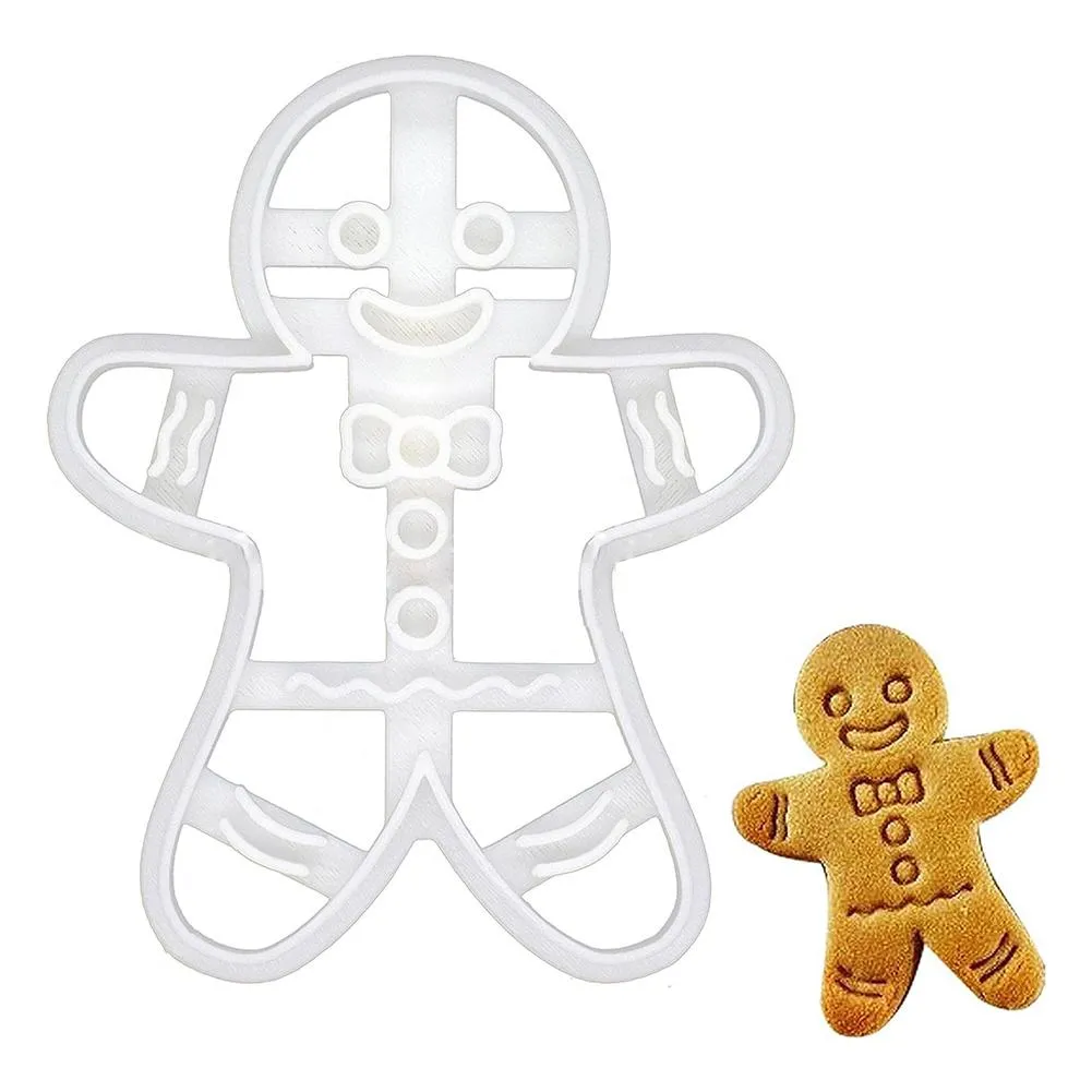 Gingerbread Cookie Cutters Set, Snowflake Santa Plastic Cookie
