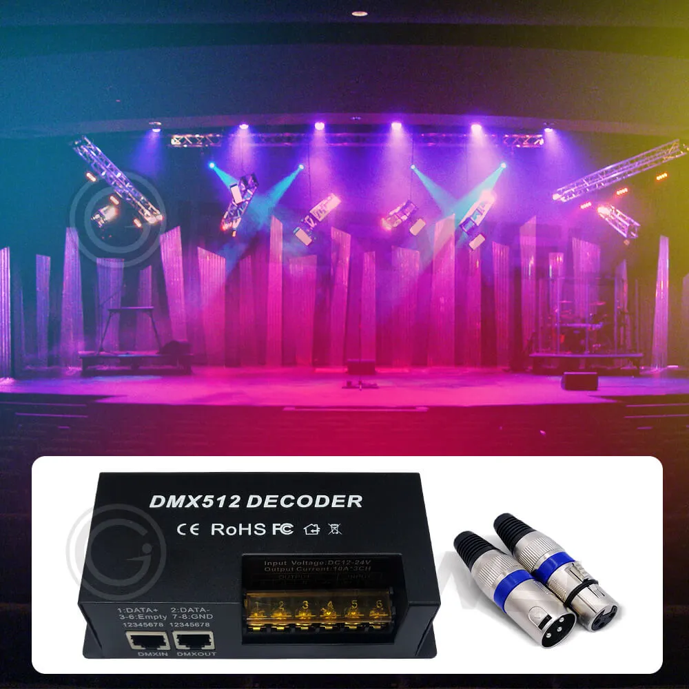 3-Channel dmx512 decoder with RGB LED Strip...