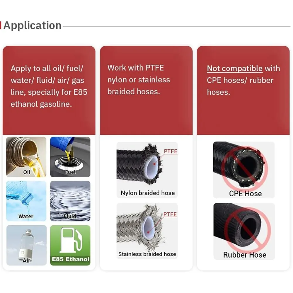 AN4/AN6/AN8/AN10/AN12 Swvel Hose End Fttng Adapter Ol/Fuel/Gas Lne
