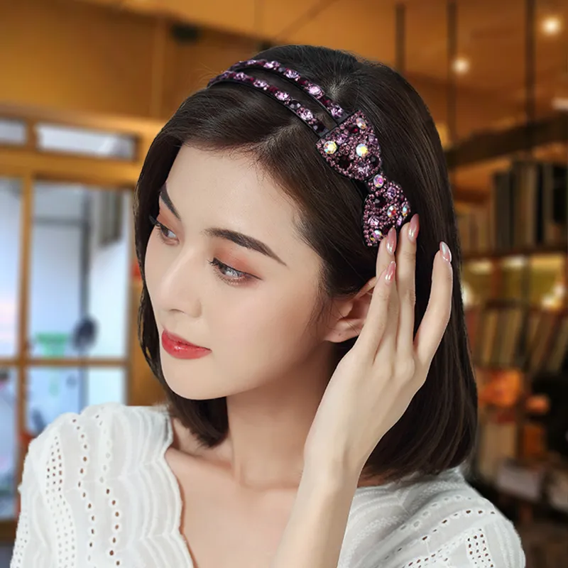 Sparkling Row Crystal Headband: Elastic Rhinestone Headbands