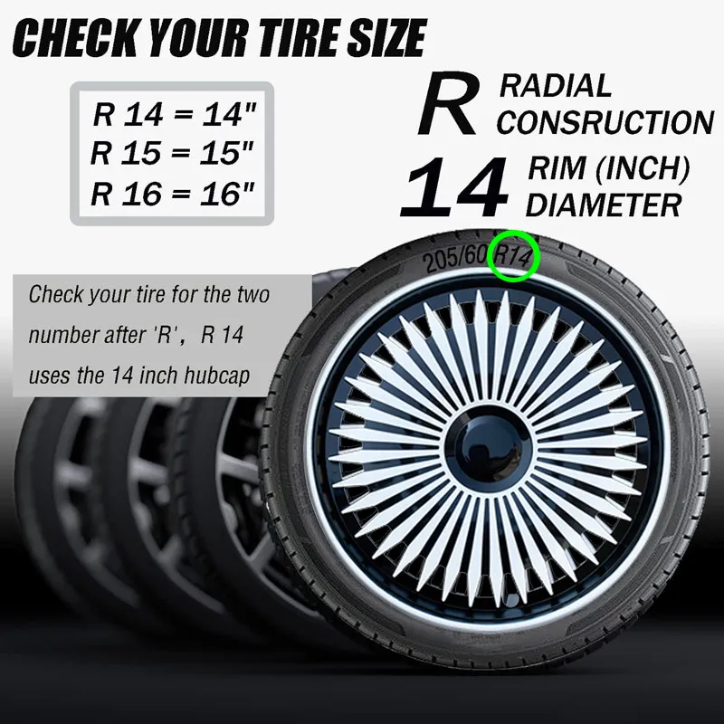 Universal Center Caps For Rims, Wheel Cover Set From Ddmyday
