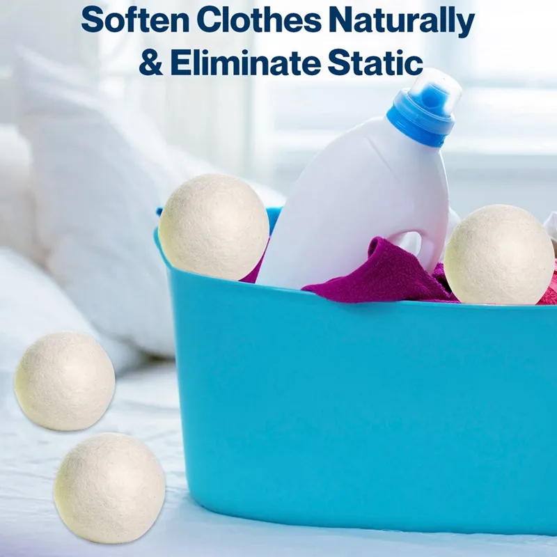 Ikosora Wool Dryer Balls Chemical-Free Fabric Softener Laundry Balls Reusable Natural Fabrics Reduces Wrinkles And Drying Time High Density Wool Ball Pack Of 6 - View #7