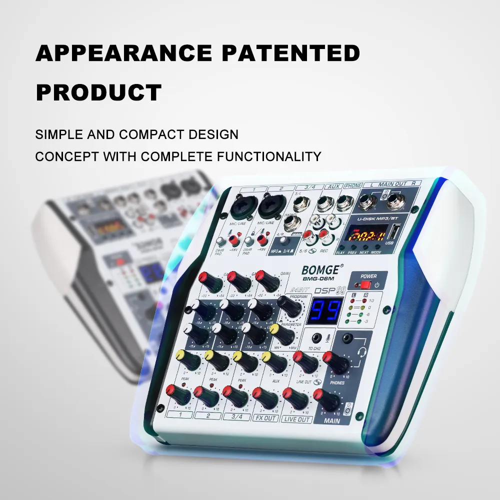 オーディオミキサー 6チャンネル DJ USB Bluetooth Amazon | オーディオミキサー 6チャンネルプロフェッショナル