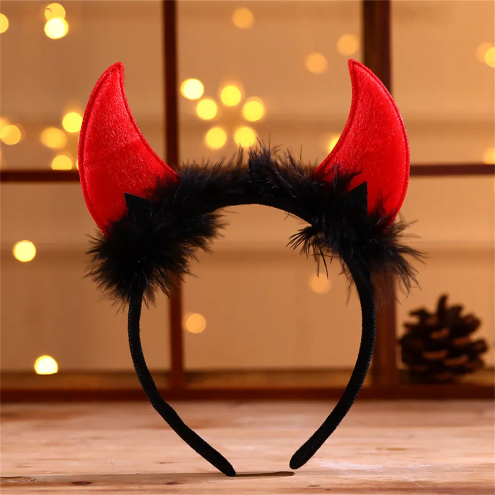 Light Up Headbands Halloween Horns Cosplay Headband Feather  display picture 2